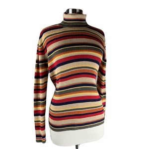 Cherokee Multi Stripe Turtleneck Size Medium
